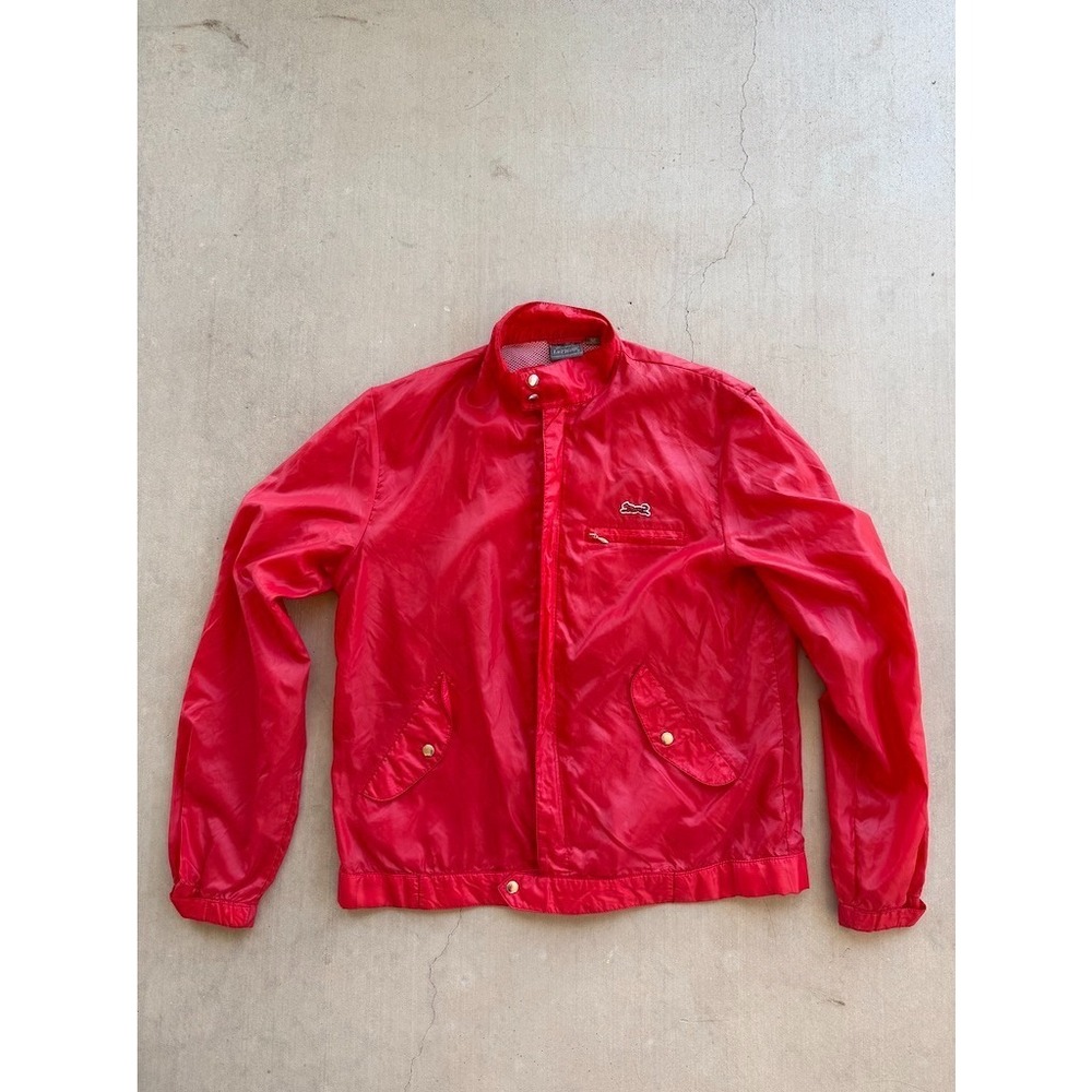 Vintage Le Tigre Windbreaker Jacket Red Full Zip Lightweight Mens M